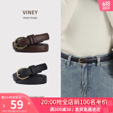 viney女士皮带时尚裤腰带女装饰细款百搭休闲学生针扣裙带裤带生日礼物
