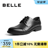 百丽通勤商务皮鞋男秋季真皮系带德比鞋通勤正装鞋3UX01CM5【预售】 黑色-3UX01 41 (255mm)
