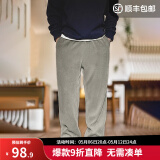 马登工装雪尼尔垂感聪明裤美式巴恩风直筒休闲裤仿灯芯绒束脚长裤子男 浅灰色 M