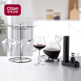 CLITON水晶玻璃红酒杯高脚杯勃艮第杯12件套装6个葡萄酒杯醒酒器开瓶器