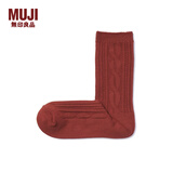无印良品（MUJI）女式 合脚直角 缆绳袜 DAJ42A2A 袜子 女袜 深橙色 23-25cm/36-40码