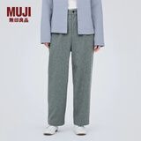 无印良品（MUJI）女式 弹力起毛 抽褶裤 休闲西裤长裤子春秋款 BE1P0C3A 灰色 M (160/66A)