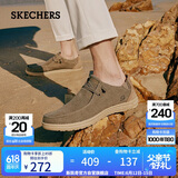 斯凯奇（Skechers）父亲节礼物男鞋夏季一脚蹬帆布鞋商务通勤休闲软底板鞋66387
