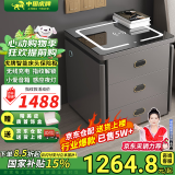 虎牌保险柜家用智能床头保险柜隐形式无线充电小型木质抽屉全钢防盗一体隐藏式保险箱密码指纹解锁 【小爱智能款】灰色（轻奢功能+小爱音响+语音控制） APP智控款(钥匙/密码/指纹/远程解锁)