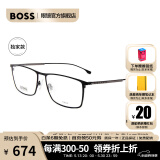 雨果博斯（HUGO BOSS）明星同款 近视眼镜框男女光学可配商务镜框轻质钛架0976 003 57MM
