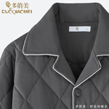 多俏美男士睡衣秋冬季纯棉加厚夹棉格子三层保暖2025年新款家居服套装爸 TQ16104|男套装 2XL