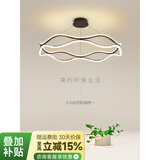 费斯（FEISS） 客厅吊灯现代简约卧室房间轻奢餐厅吊灯饰环形艺术房间灯具套餐 【黑色】直径100CM三色
