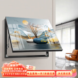 瑞尚（RUISHANG） 遮挡电表箱装饰画配电箱可推拉壁画客厅挂画有框电源箱开关盒 石来运转C 50*40可覆盖（横40竖30）晶瓷面