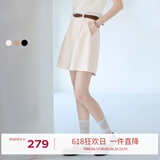 伊芙丽（eifini）【经典延续】春装休闲宽松A字廓形显瘦遮胯百搭百慕大短裤女 米白 M 105-115斤