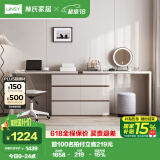 林氏家居现代简约梳妆台卧室化妆桌OV3C【灰色】双人桌+六斗柜+妆镜凳
