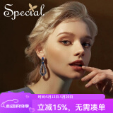special欧美时尚饰品S925银针轻奢复古耳钉女耳饰养耳洞耳环个性 蓝色标准耳钉款