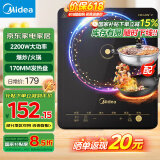 美的（Midea）电磁炉带锅套装可选单锅/双锅大火力家用大功率电磁灶电火锅一体可选可煮小米粥 【一体面板配双锅】2200W爆炒/火锅国家补贴
