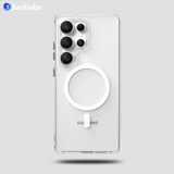 Sanlinba新款AG磨砂透明磁吸手机壳适用三星S26Ultra/S25Ultra/S24U防摔手机套高级感简约金属按键保护壳 AG磨砂透明（硬背软边） 三星 Galaxy S25 Ultra
