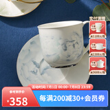 华光骨瓷水杯茶杯带盖 茶杯套装高档伴手礼 办公杯会议杯 富贵花开 乾坤盖杯（灰牡丹+白金）