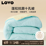 LOVO罗莱生活 倍蓬松 A类抗菌十孔纤维冬被子  6斤200*230cm蓝色