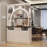 洛森凡 现代简约时尚屏风装饰柜进门玄关沙发旁客厅与餐厅隔断柜门厅酒柜子间厅柜9lhLmMSTdZ 1.21（白亮光+黑色亮光台面）