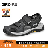零度Zero凉鞋男2025夏季户外休闲沙滩鞋舒适魔术贴可调节男士包头拖鞋 黑色 【魔术贴】 40
