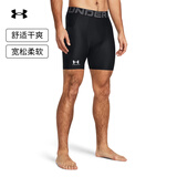安德玛（Under Armour）HeatGear男子强力伸缩型透气训练运动紧身短裤1361596 黑色002 L