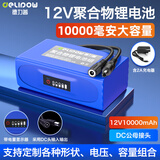 德力普（Delipow）12v锂电池组聚合物移动电源大容量带显示屏24V可充电户外音响/太阳能路灯/监控设备/防蜂服led灯等 12V10000mAh【带电量显示】送2A充电器