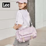 Lee 斜挎包女包大学生日系工装单肩包大容量邮差包生日礼物 浅紫