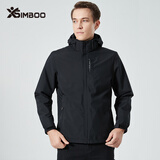 Simboo冲锋衣男女潮牌三合一夹克外套秋冬硬壳防寒登山服户外保暖防风衣 6268黑色-男 XL