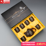 正扬紫砂功夫茶具套装家用大号茶壶茶道泡茶德化陶瓷礼盒送礼茶盘套装 紫砂龙壶(舍得)-六杯-礼盒装