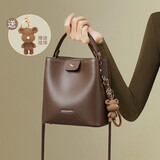 红蜻蜓包包女包2025新款牛皮单肩包水桶手提包送女友老婆生日礼物