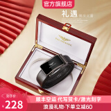 法莱阿玛尼（FALAMAONE）皮带男自动扣头层牛皮时尚轻奢生日礼物送男朋友老公父亲实用百搭 PD6170枪色【实木礼盒】 115cm 其他尺寸请备注或联系客服