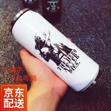 海燕之天易拉罐保温杯  304不锈钢保温杯学生杯卡通 大号-霸气草帽男【白色】 460ml 保温杯400ml