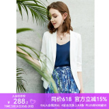 颜域简约半袖西装外套女夏装新款通勤显瘦气质职业短款西服 白色1 L/40