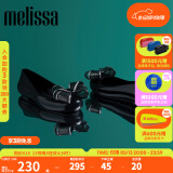 Melissa（梅丽莎）新品蝴蝶结圆头平底时尚简约休闲通勤女士单鞋子33633 黑色/银色 36