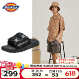 Dickies拖鞋男鞋夏季室外透气男士凉拖鞋潮流一字拖鞋外穿沙滩鞋 黑色 41