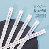 索优特 景德镇陶瓷筷描金筷子家用耐高温易清洗不变形防霉高档送礼餐具 千里江山陶瓷筷子-10双+饭勺1个 无规格