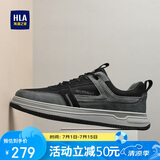 海澜之家（HLA）男鞋板鞋百搭透气简约拼色休闲鞋子男HAAGZM4ABa0389 黑色41