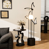 初见蝴蝶落地灯摆件客厅电视柜旁沙发大型高级感卧室法式中古装饰台灯 蝴蝶翩翩两件套(【边几+落地灯】