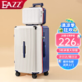 EAZZ【5轮承重+轻便加大容量】行李箱女拉杆箱男旅行箱学生密码皮箱子 【多功能子母箱】白蓝拼色 20英寸 ｜四轮常规55分登机箱