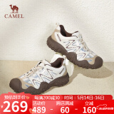 骆驼（CAMEL）经典丑萌鞋女时尚撞色户外休闲鞋 L24S469647A 米/银/咖 37