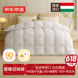 京东京造暖暖90%匈牙利进口白鸭绒羽绒被子冬季被芯1400g填充 2.2x2.4m