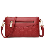 北狐 新款真皮手拿包女单肩小包韩版牛皮时尚妈妈手抓包手机零钱包 红色