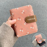 橙央新款女士钱包高颜值菱格绣线简约版小清新零钱包短款钱包小巧卡包 粉色#【11卡位+1镜窗位+1大钞位 （现货现发）不等待-甄选皮料加