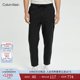 Calvin Klein Jeans秋季男士简约顺色ck字母刺绣抽绳修身微弹休闲裤J320786 BEH-太空黑 M
