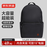 京东京造轻量双肩背包20L升级版2.0 男女运动旅行通勤学生书包 炭黑