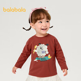 巴拉巴拉童装儿童t恤男童2025秋女童长袖内搭婴儿打底衫209325100204