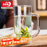 青苹果带把茶杯水杯 啤酒杯扎啤杯 无铅玻璃杯饮料杯可乐杯 320ML