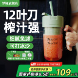 罗娅 16叶刀头榨汁机便携式榨汁杯小型多功能果汁杯果汁机水果机电动随行杯秒碎冰多功能搅拌杯梅森杯 12刀清新绿340ml含吸管【晒图领果刀】