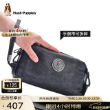 暇步士（Hush Puppies）男士手包轻奢高档品牌真皮商务手抓包2025新款头层牛皮双色手拿包 银灰色HA-1811711W-5813