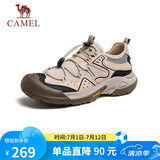 骆驼（CAMEL）男士户外登山复古透气休闲低帮徒步鞋 G14M342685 杏色 42