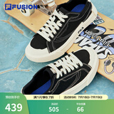FILA FUSION斐乐女鞋帆布鞋女 低帮板鞋POP轻质帆布鞋休闲运动鞋女 黑-BK 38.5