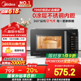 美的（Midea）小旋风空气炸微波炉烤箱一体机 800W变频  不锈钢腔体 智能解冻  低噪音23L（C2F1）