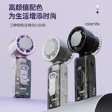 卡莱澳高速手持小风扇半导体制冷长续航可挂脖便携式涡轮无刷电机电风扇户外降温神器暴力风 FC8白色